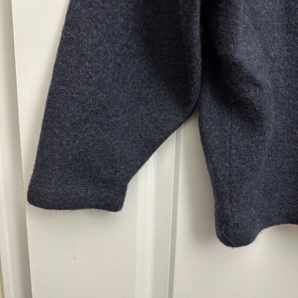 Vintage 90s Banana Republic Dark Blue Thick Merino Wool Sweater Women's Size XL - Picture 6 of 13